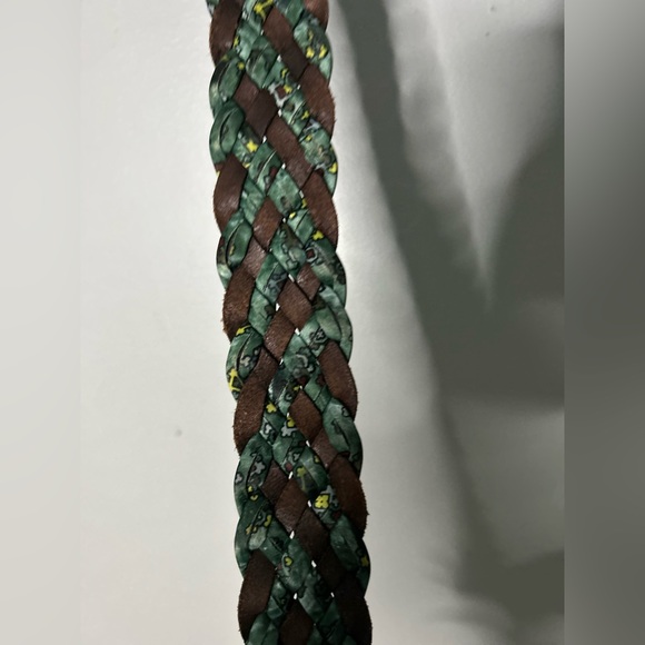 Leather and fabric braided belt - Picture 6 of 15